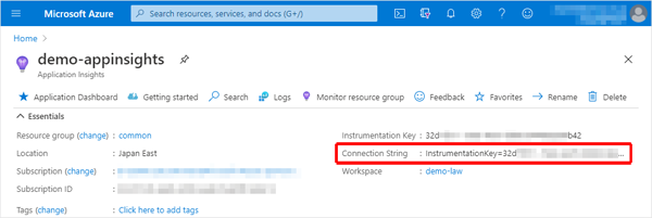 Application Insights - Connection String